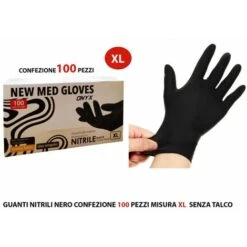 GUANTI NITRILE NERO CONF. 100 PZ. MIS.XL SENZA TALCO