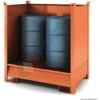 Vasca Di Contenimento Liquidi In Acciaio, Con Pareti In Lamiera, Ideale Per 1 Fusto 200 Lt, Mis. 850 L X 850 P X 1430 H Mm, Colore Arancio RAL 2004