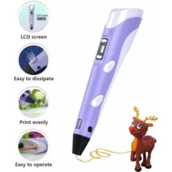 Penna Per Stampa 3D-1,75mm ABS E PLA Compatibile Con Penna Per Stampa 3D