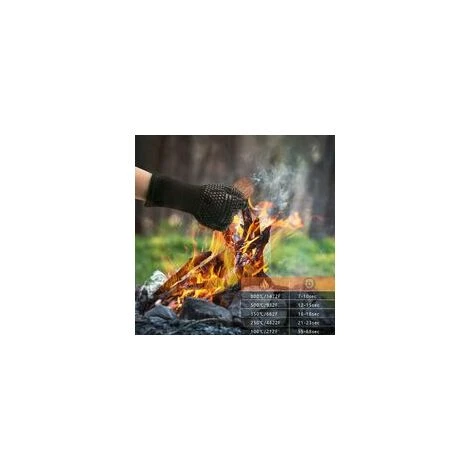 Guanti Da Barbecue Ignifughi Antiscivolo Resistenti Al Calore Guanti Isolanti A 500 Gradi Guanti Resistenti Al Calore Del Forno Neri - immagine 3