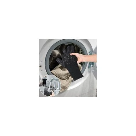 Guanti Da Barbecue Ignifughi Antiscivolo Resistenti Al Calore Guanti Isolanti A 500 Gradi Guanti Resistenti Al Calore Del Forno Neri - immagine 4