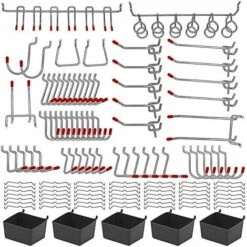 228 Pezzi Kit Di Assortimento Di Ganci In Metallo Per Pegboard Ganci Per Peg Lock Applicazioni Appese
