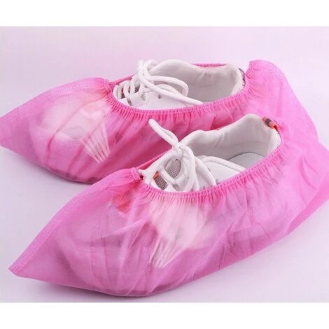 Copriscarpe Usa E Getta Da 100 Pezzi, Copriscarpe Usa E Getta In Tessuto Non Tessuto Rosa - immagine 4