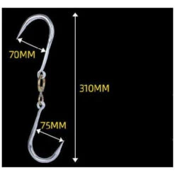 Gancio Per Carne, Barbecue Domestico Serie Multifunzione, Gancio Grande In Ferro Commerciale (8 Ganci Singoli Spessi (carico 0-30 Kg)),