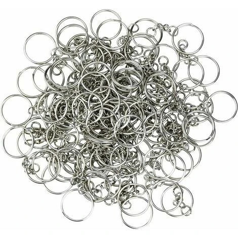 Anello Portachiavi Da 100 Pezzi, Portachiavi Da 25 Mm Anelli Portachiavi In Argento - immagine 4