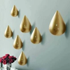Set Di 7 Ganci Appendiabiti Creativi A Goccia Decorazione Da Parete Decorazione Moderna Oro