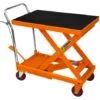 Pedana Idraulica 500KG 1100LBS Carrello Mobile Carrello Multi Altezza Posizione Di Blocco Pedale Manuale Tappetino In Gomma Antiscivolo Rimovibile 4 Ruote 2 Bloccaggio 81cm X 51cm