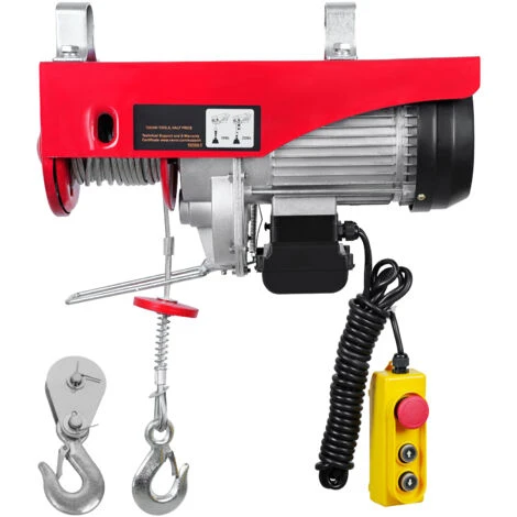 VEVOR Paranco A Leva Elettrico 1600 W Carico Max. 1000 Kg Altezza Di Sollevamento 12 M Motore Rame Puro Con Telecomando, Paranco Elettrico A Leva Per Sollevamento Carico Velocità 10 M/min Da Garage