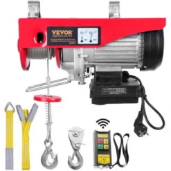 VEVOR Paranco A Leva Elettrico 1600W Carico Max. Da 1000kg Motore Rame Puro Con Telecomando Senza Filo Distanza Da 10m, Paranco Elettrico A Leva Per Sollevamento Carico Velocità 10 M/min Altezza 12m