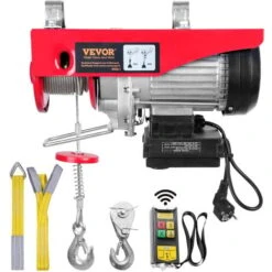 VEVOR Paranco A Leva Elettrico 850 W Carico Max. Da 400 Kg Motore Rame Puro Con Telecomando Senza Filo Distanza Da 10m, Paranco Elettrico A Leva Per Sollevamento Carico Velocità 10 M/min Altezza 12m