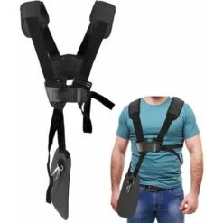 Imbracatura Per Decespugliatore - Trimmer Per Imbracatura A Doppia Spalla Con Imbracatura Per Decespugliatore A Cintura In Nylon Resistente Regolabile Per Decespugliatore STIHL FS, Serie Km (nero)