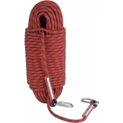 Corda Di Fuga Per Arrampicata Da 10 M Corda Di Salvataggio Ripstop Da 12 Mm Con 2 Moschettoni Per Escursionismo All'aperto Alpinismo Emergenza Rosso Fuoco