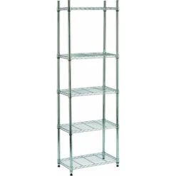 King Home Scaffale Cromato 5 Piani 60x35x180 Cm