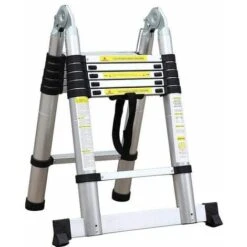 Varan Motors - DLT706B Scala / Scaletta Telescopica Multiuso In Alluminio Altezza Max 3,8 M Dotata Di 12 Gradini