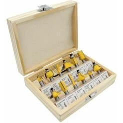 12 Pezzi Frese In Carburo Di Tungsteno Con Codolo Da 8 Mm, Fresa Per Legno Con Custodia In Legno Per Porte, Tavoli, Scaffali, Armadi, Lavorazione Del Legno Fai-da-te