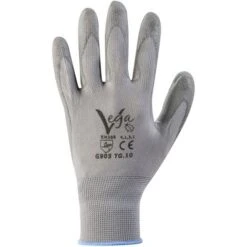 Vega Guanti Da Lavoro G/905 Supporto Nylon Grigio E Poliuretano, Taglie Disponibili 6
